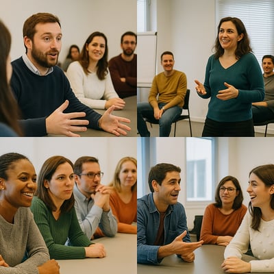 Exemple de visuel pour illustrer le post : collage de 4 photos prises pendant l'atelier de sensibilisation